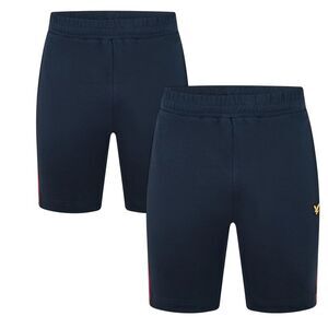 Lyle & Scott Mens Embroidered Logo Elasticated Waist Shorts (Pack of 2) / White